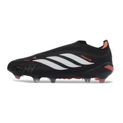 Schuhe adidas Predator Laceless Elite FG Schwarz Weiß