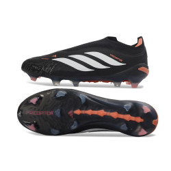 Schuhe adidas Predator Laceless Elite FG Schwarz Weiß