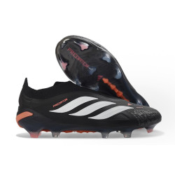 Schuhe adidas Predator Laceless Elite FG Schwarz Weiß