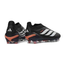 Schuhe adidas Predator Laceless Elite FG Schwarz Weiß