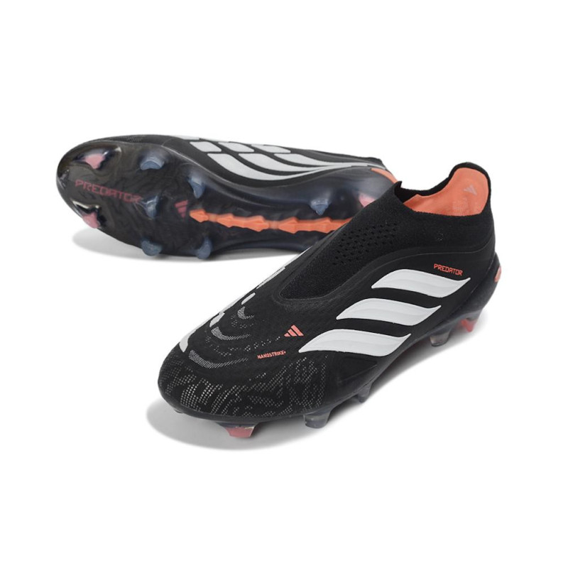 Schuhe adidas Predator Laceless Elite FG Schwarz Weiß