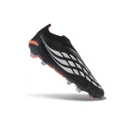 Schuhe adidas Predator Laceless Elite FG Schwarz Weiß