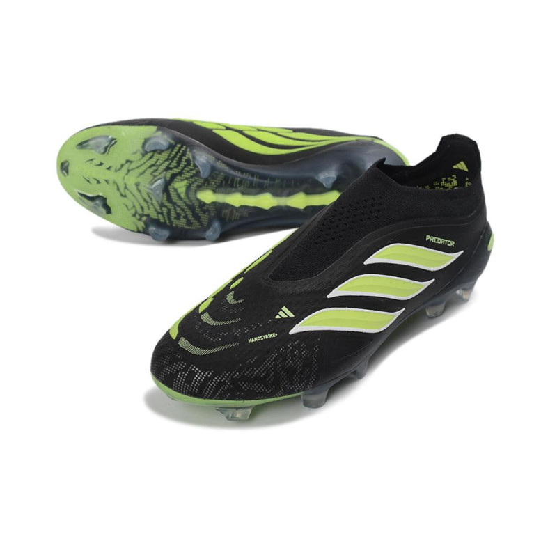 Schuhe adidas Predator Laceless Elite FG Schwarz Schwarz GrÜN