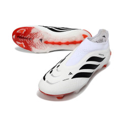 Schuhe adidas Predator Laceless Elite FG Weiß Rot Schwarz