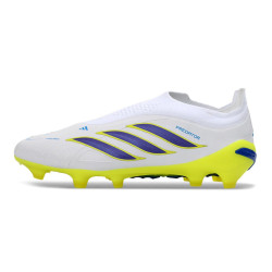 Schuhe adidas Predator Laceless Elite FG Weiß Blau Lila