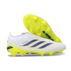 Schuhe adidas Predator Laceless Elite FG Weiß Blau Lila