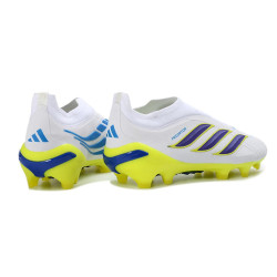 Schuhe adidas Predator Laceless Elite FG Weiß Blau Lila