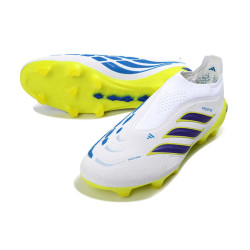 Schuhe adidas Predator Laceless Elite FG Weiß Blau Lila
