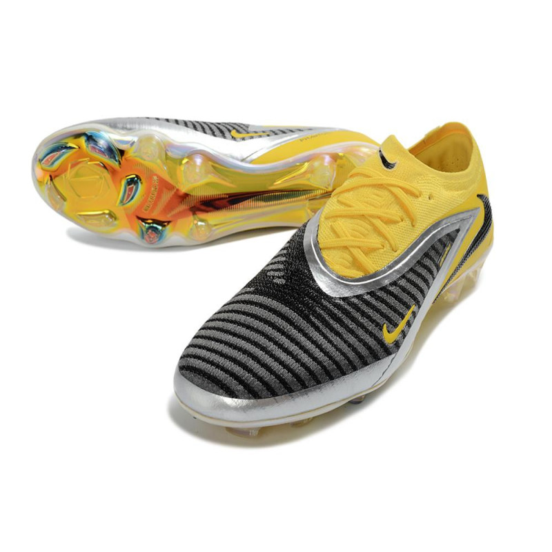 Nike Phantom 6 Low Elite FG Herren Fußballschuhe Gelb Schwarz Silbern