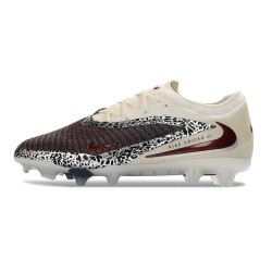 Fußballschuhe Herren Nike PHANTOM 6 LOW FG Weinrot Beige Schwarz
