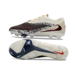 Fußballschuhe Herren Nike PHANTOM 6 LOW FG Weinrot Beige Schwarz
