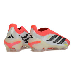 Schuhe adidas Predator Laceless Elite FG Rot Weiß Schwarz