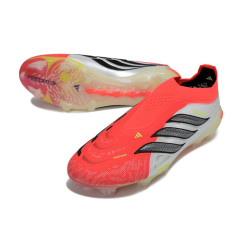 Schuhe adidas Predator Laceless Elite FG Rot Weiß Schwarz