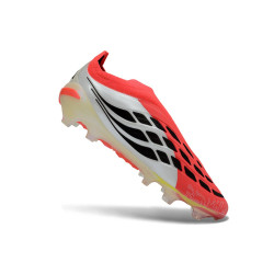 Schuhe adidas Predator Laceless Elite FG Rot Weiß Schwarz