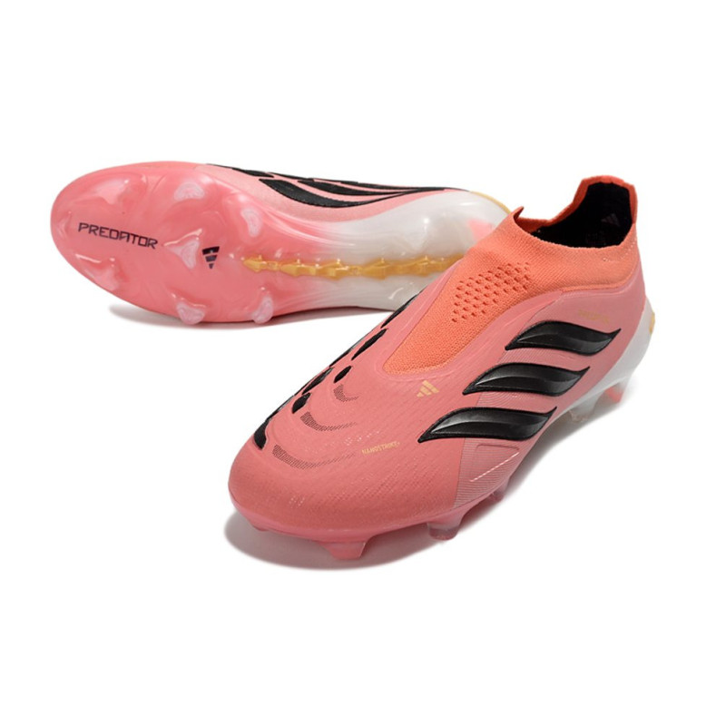 Schuhe adidas Predator Laceless Elite FG Rosa Schwarz