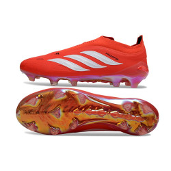 Fussballschuhe adidas Predator 26 Schnürsenkellose Elite FG Rot Weiß