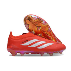 Fussballschuhe adidas Predator 26 Schnürsenkellose Elite FG Rot Weiß