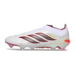 Fussballschuhe adidas Predator 26 Schnürsenkellose Elite FG Weiß Rot Schwarz