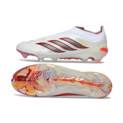 Fussballschuhe adidas Predator 26 Schnürsenkellose Elite FG Weiß Rot Schwarz
