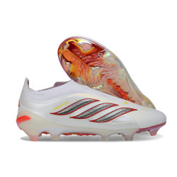 Fussballschuhe adidas Predator 26 Schnürsenkellose Elite FG Weiß Rot Schwarz