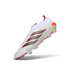 Fussballschuhe adidas Predator 26 Schnürsenkellose Elite FG Weiß Rot Schwarz
