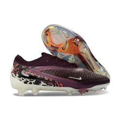 Fußballschuhe Nike Phantom 6 L Elite FG Weinrot Univ Rot Fossil