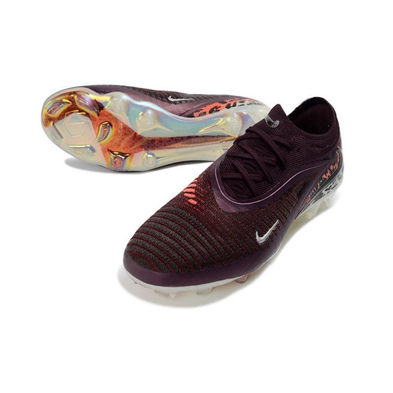 Fußballschuhe Nike Phantom 6 L Elite FG Weinrot Univ Rot Fossil