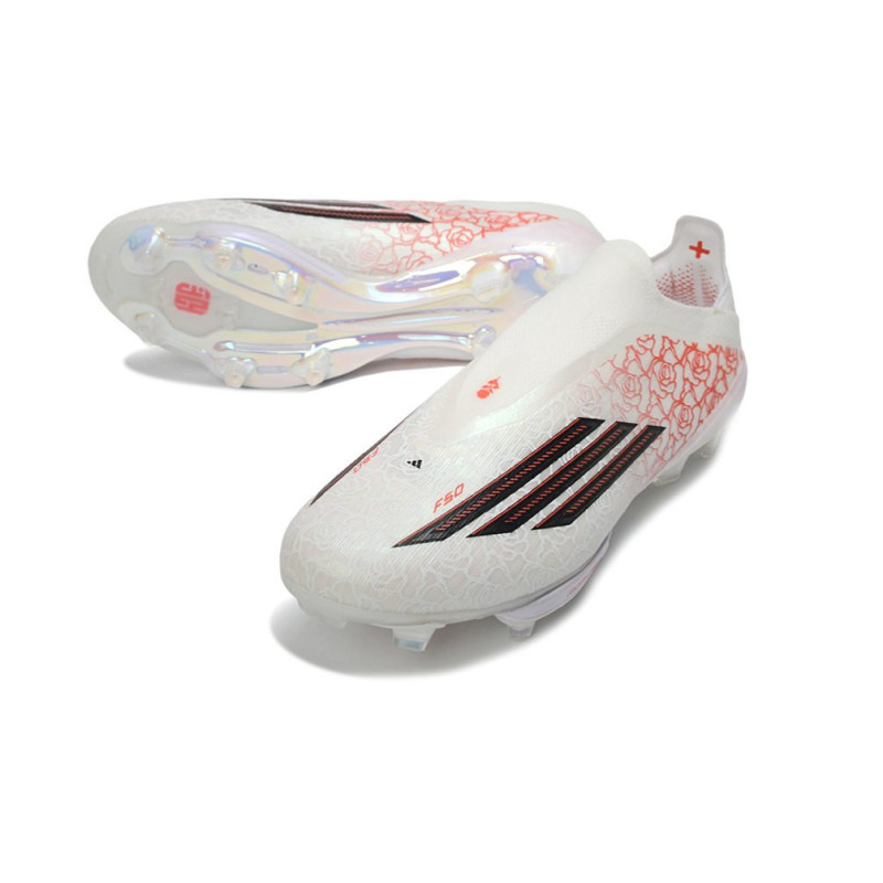 adidas F50+ Elite Laceless FG Fußballschuhe x Lamie Yamal Weiß Schwarz Rot