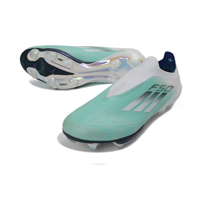 adidas F50+ Elite Schnürungslos FG Schuhe GrÜN Weiß Silbern