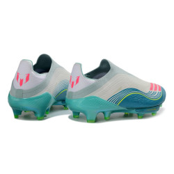 adidas F50+ Elite Laceless FG Fußballschuhe Messi Aurora Radiante Weiß