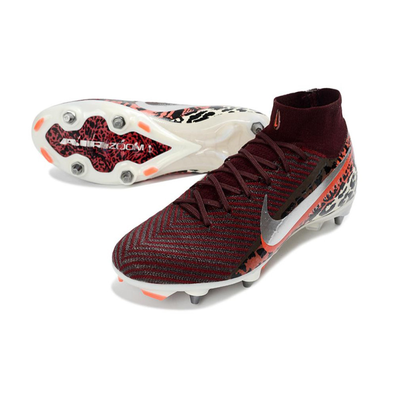 Fußballschuhe Nike Air Zoom Mercurial Superfly 10 Elite SG-Pro Bordeaux Silbern