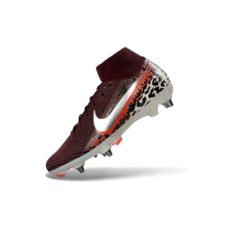 Fußballschuhe Nike Air Zoom Mercurial Superfly 10 Elite SG-Pro Bordeaux Silbern