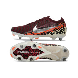 Nike Mercurial Air Zoom Vapor XVI Elite SG-Pro United - Burgundrot Silber Rot Fossil