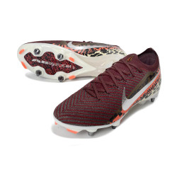 Nike Mercurial Air Zoom Vapor XVI Elite SG-Pro United - Burgundrot Silber Rot Fossil