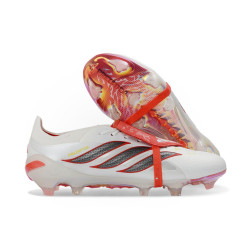 Fußballschuh adidas Predator Elite Tongue FG Weiß Rot Schwarz
